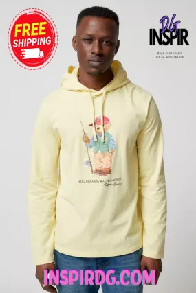 -Urban Outfitters Polo Ralph Lauren Fishing Bear Hooded Long Sleeve Tee