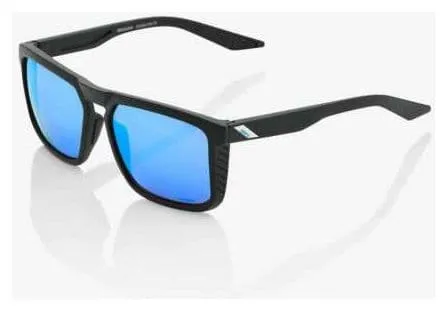 100% Renshaw Matte Black Glasses HiPER Blue Multilayer Lens Mirror / Black / Blue