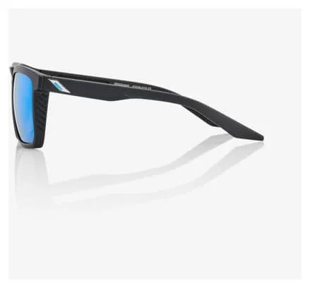 100% Renshaw Matte Black Glasses HiPER Blue Multilayer Lens Mirror / Black / Blue