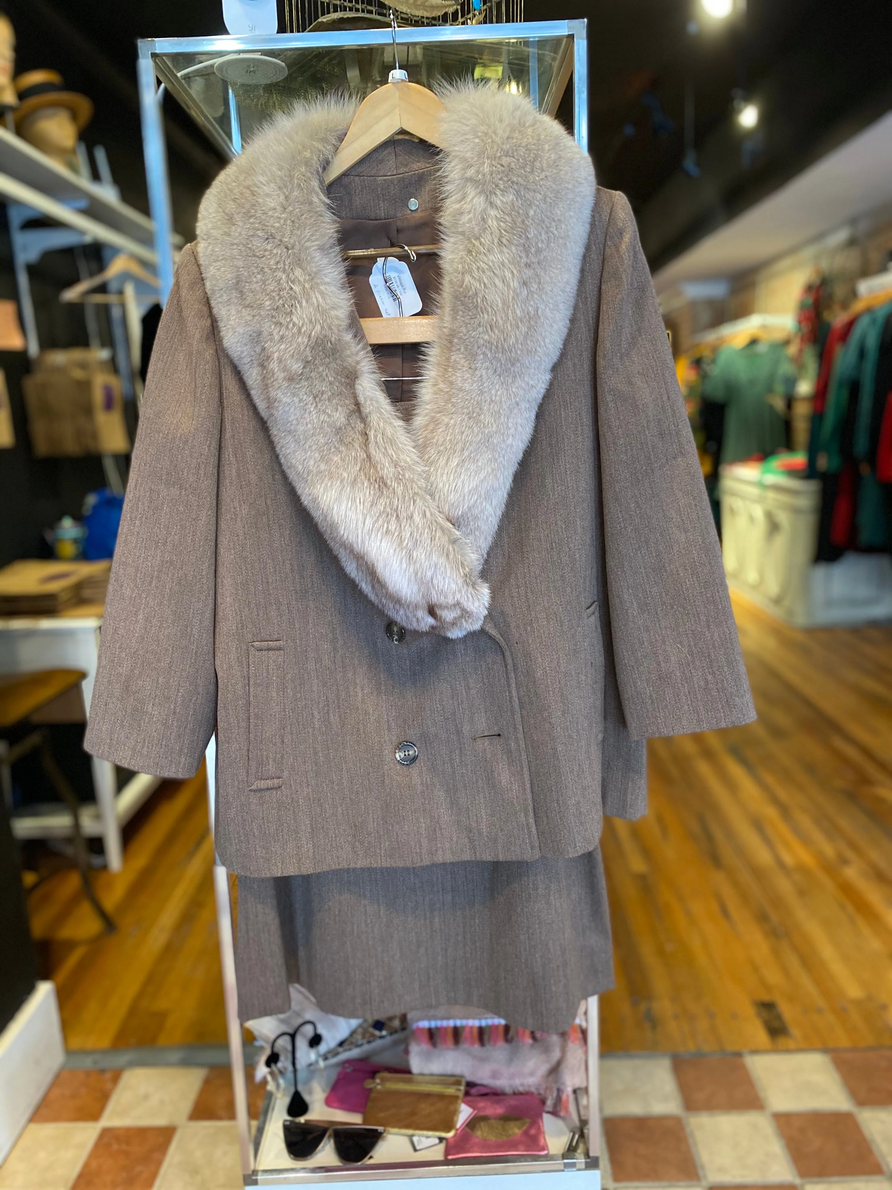 1950s Fur Collar Suit