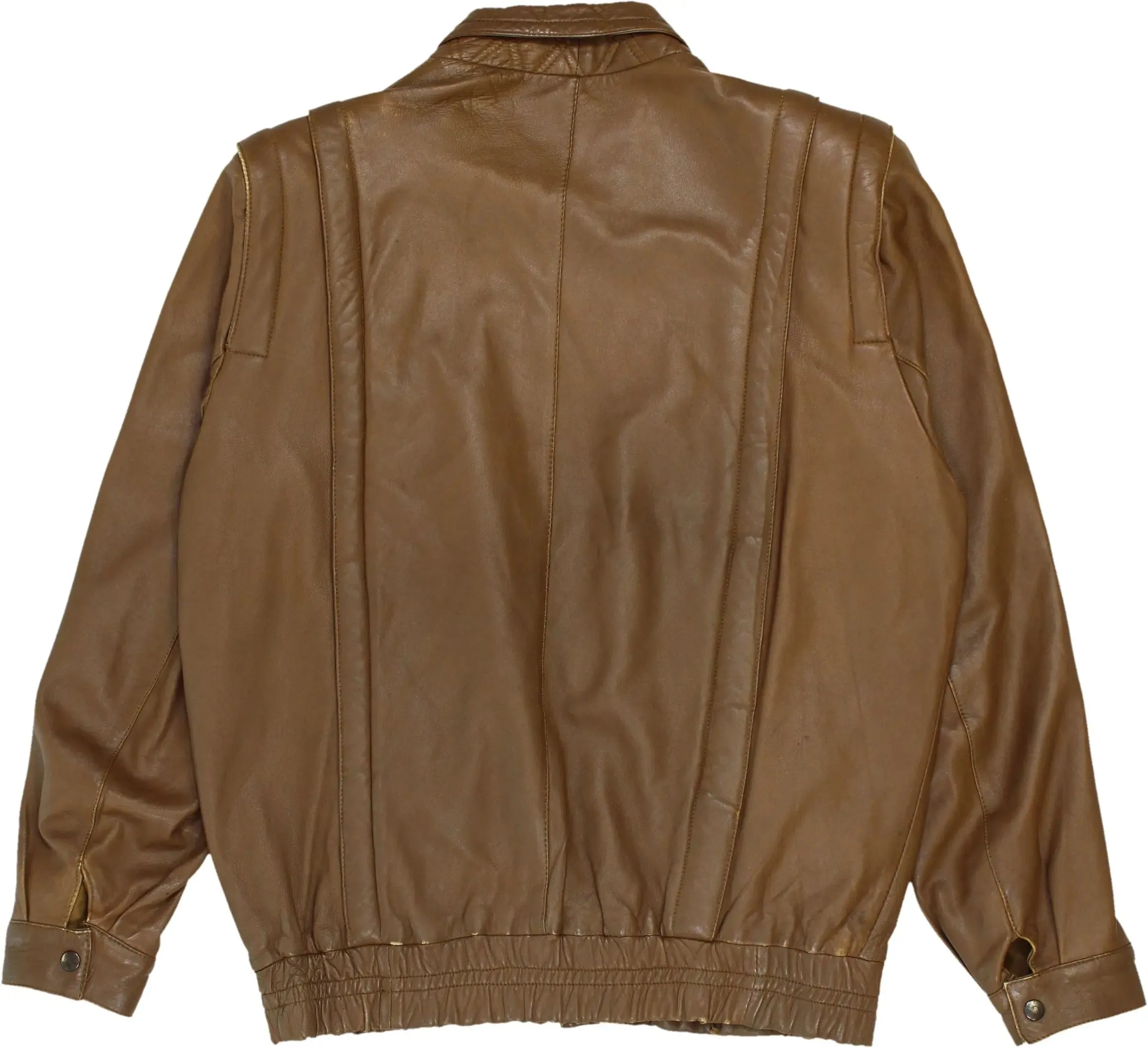 80s Brown Leather Jacket with Shoulder Pads | ThriftTale