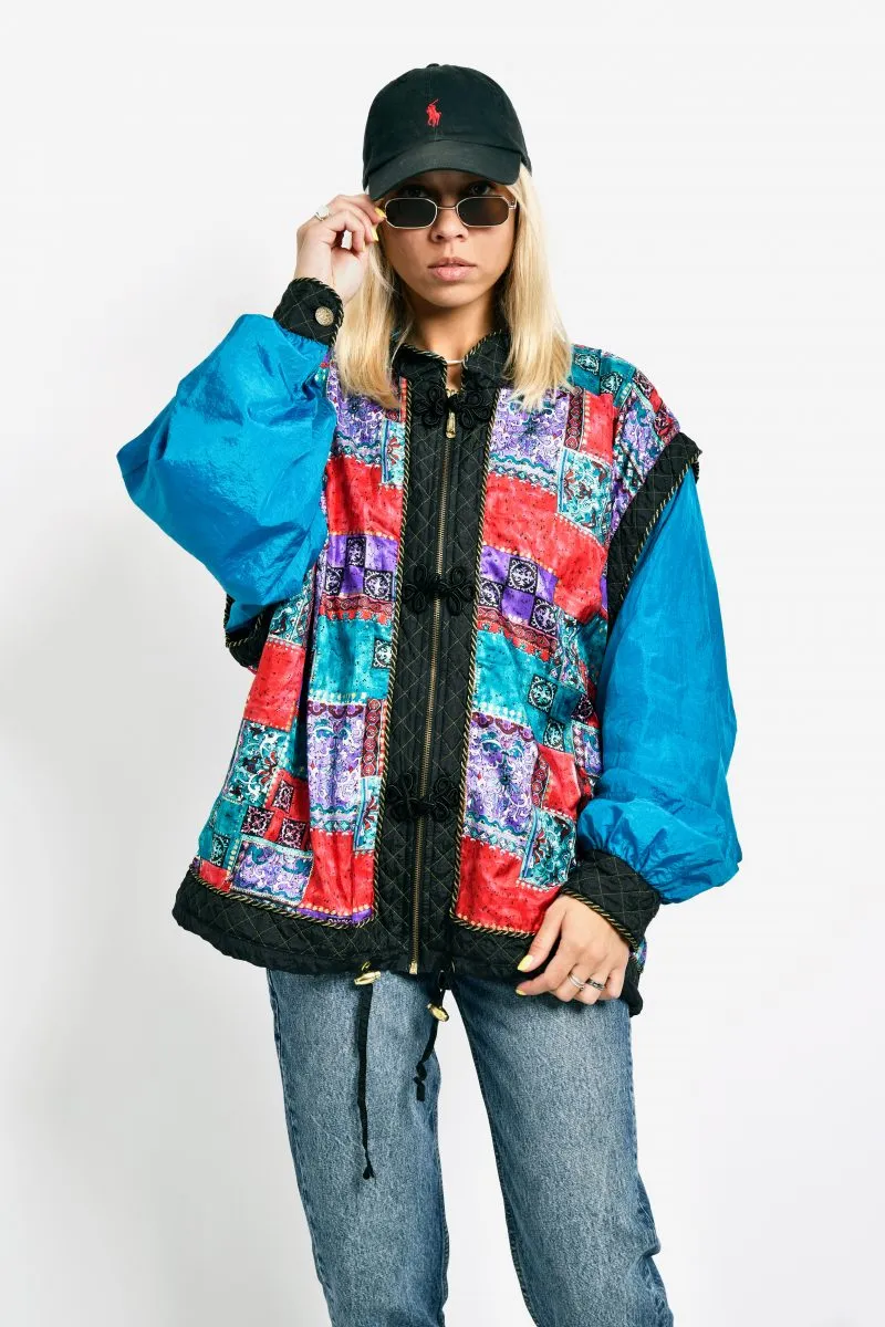 80s colourful windbreaker jacket