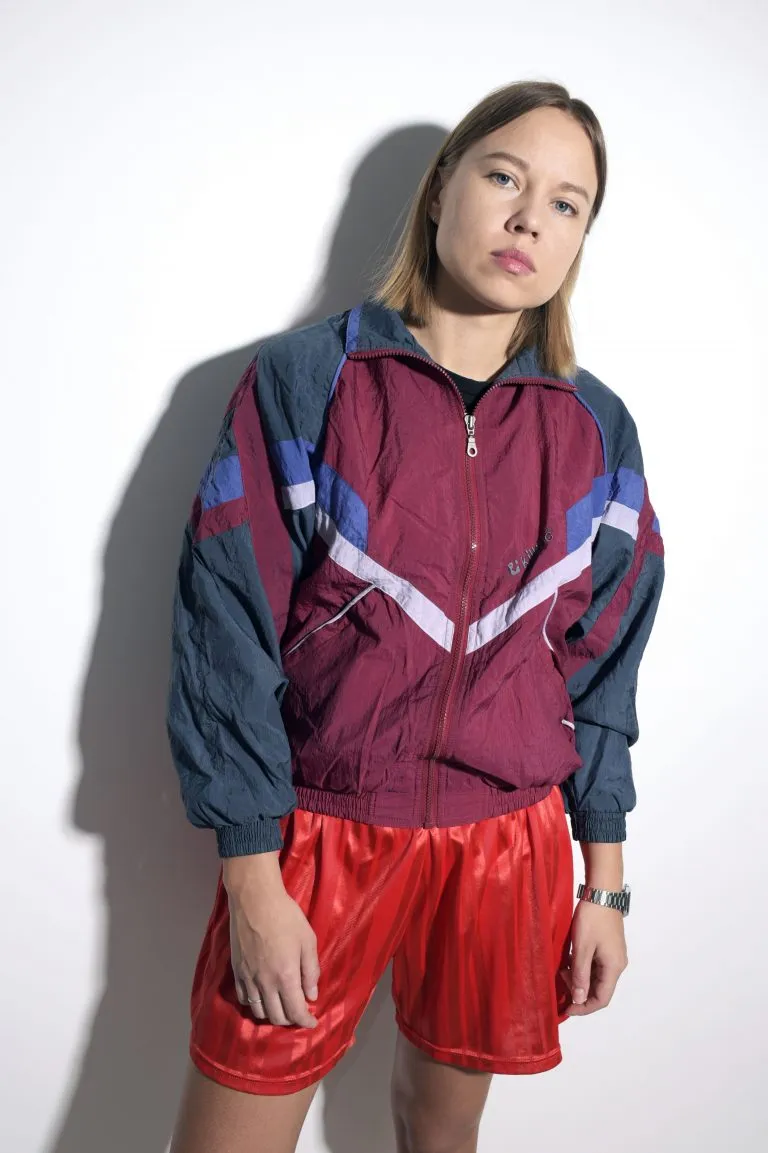 80s vintage multi colour crazy shell tracksuit top jacket