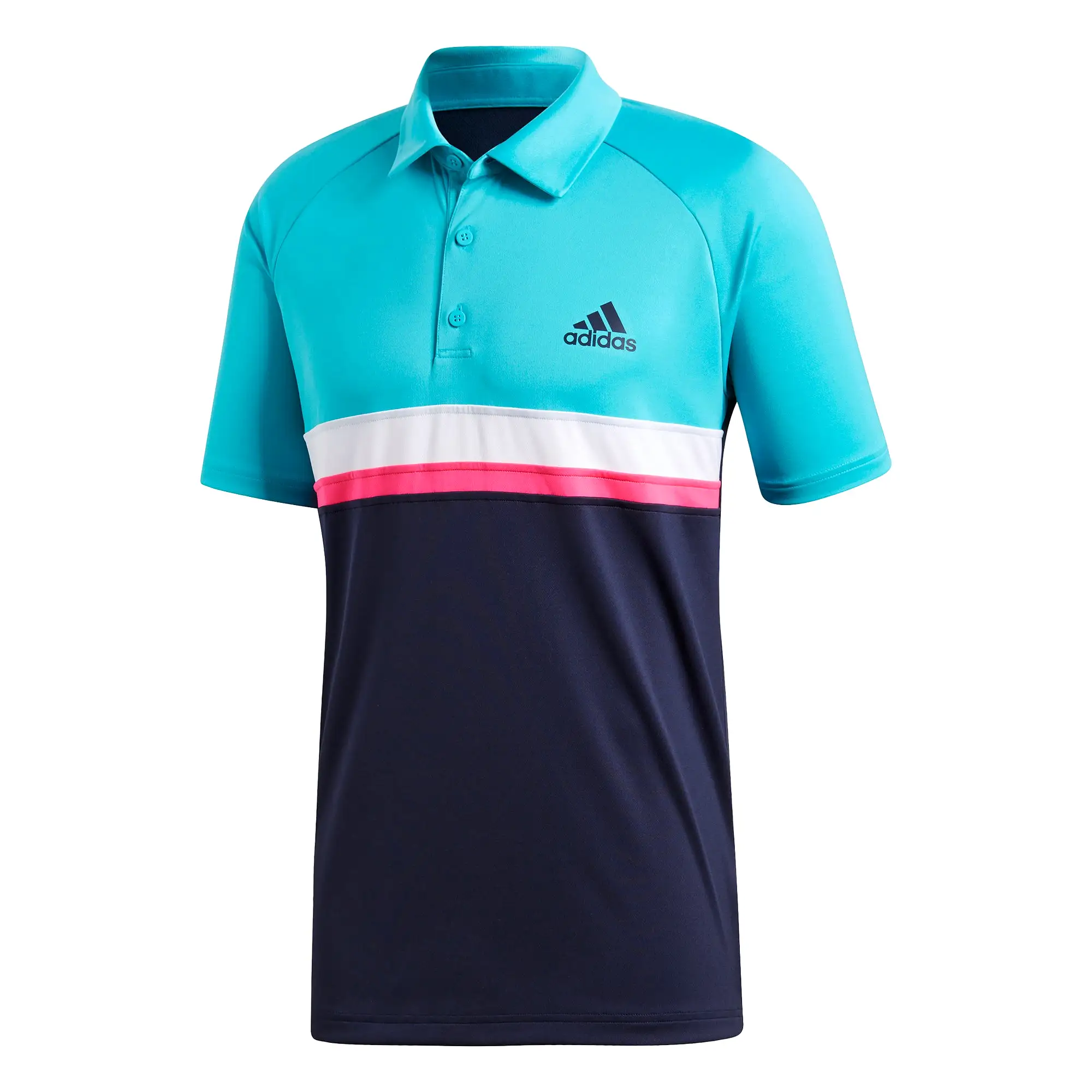 adidas Men's Polo Club - Color Block Hi-Res Aqua D98739