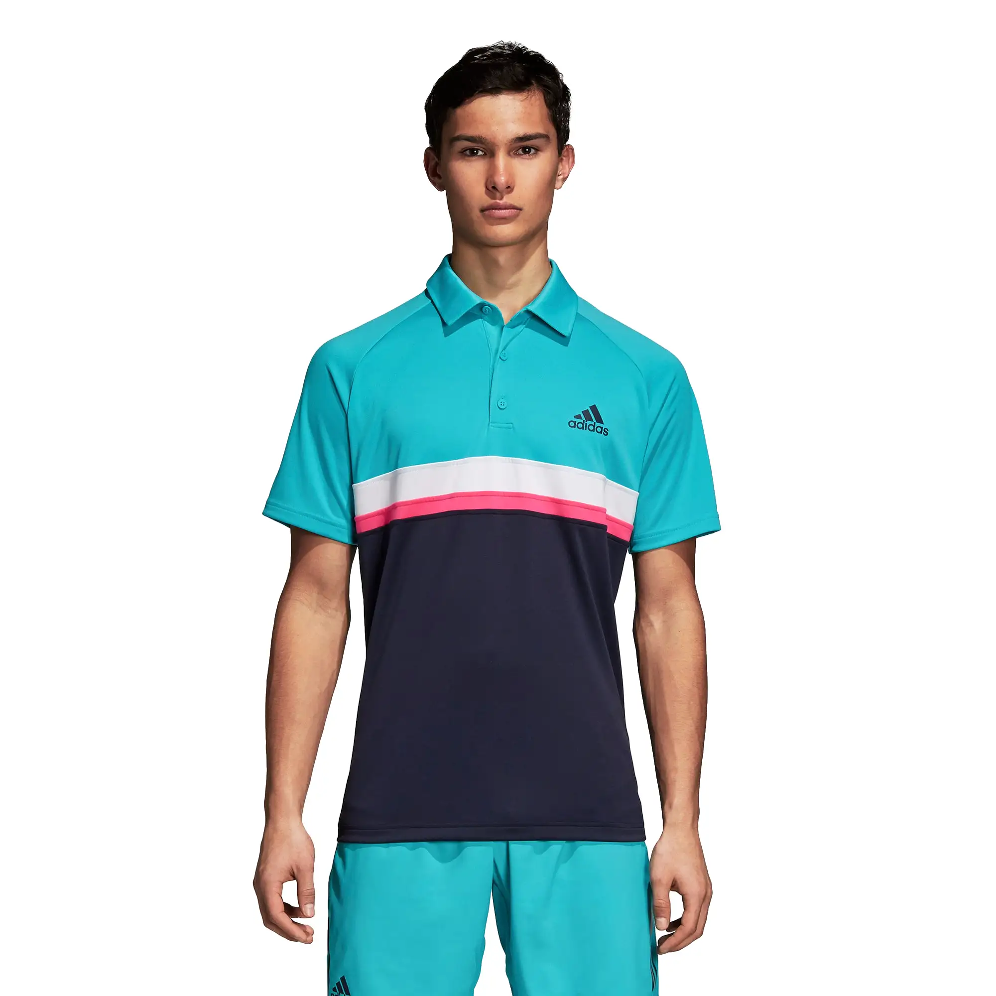 adidas Men's Polo Club - Color Block Hi-Res Aqua D98739