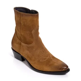 Atticus Whiskey Suede Western Zip Boot