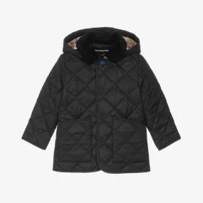 Baby Boys Black Quilted Coat