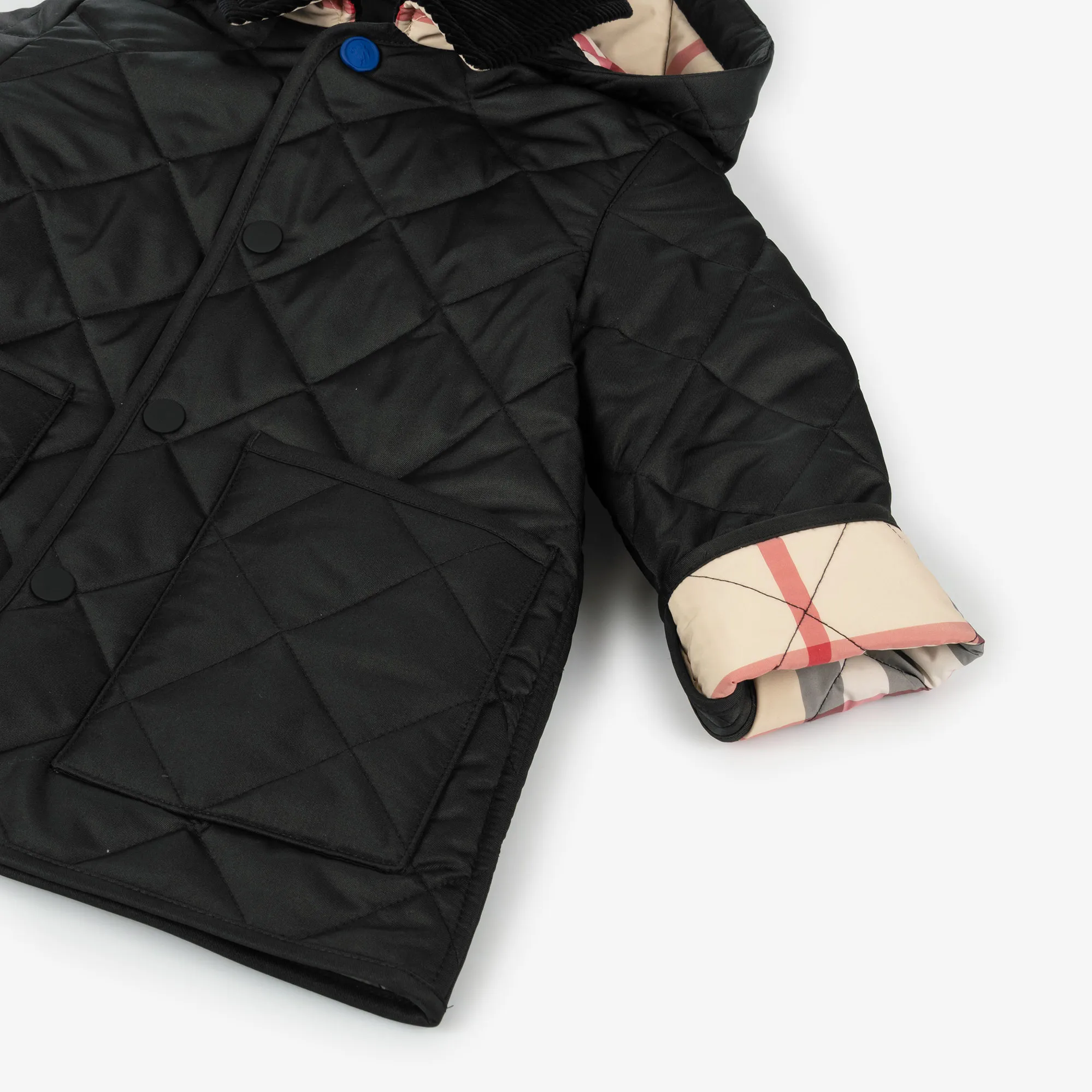 Baby Boys Black Quilted Coat