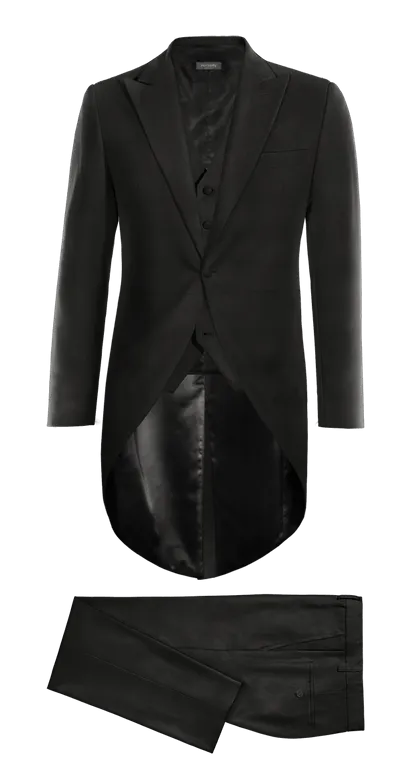 Black morning coat with black waistcoat