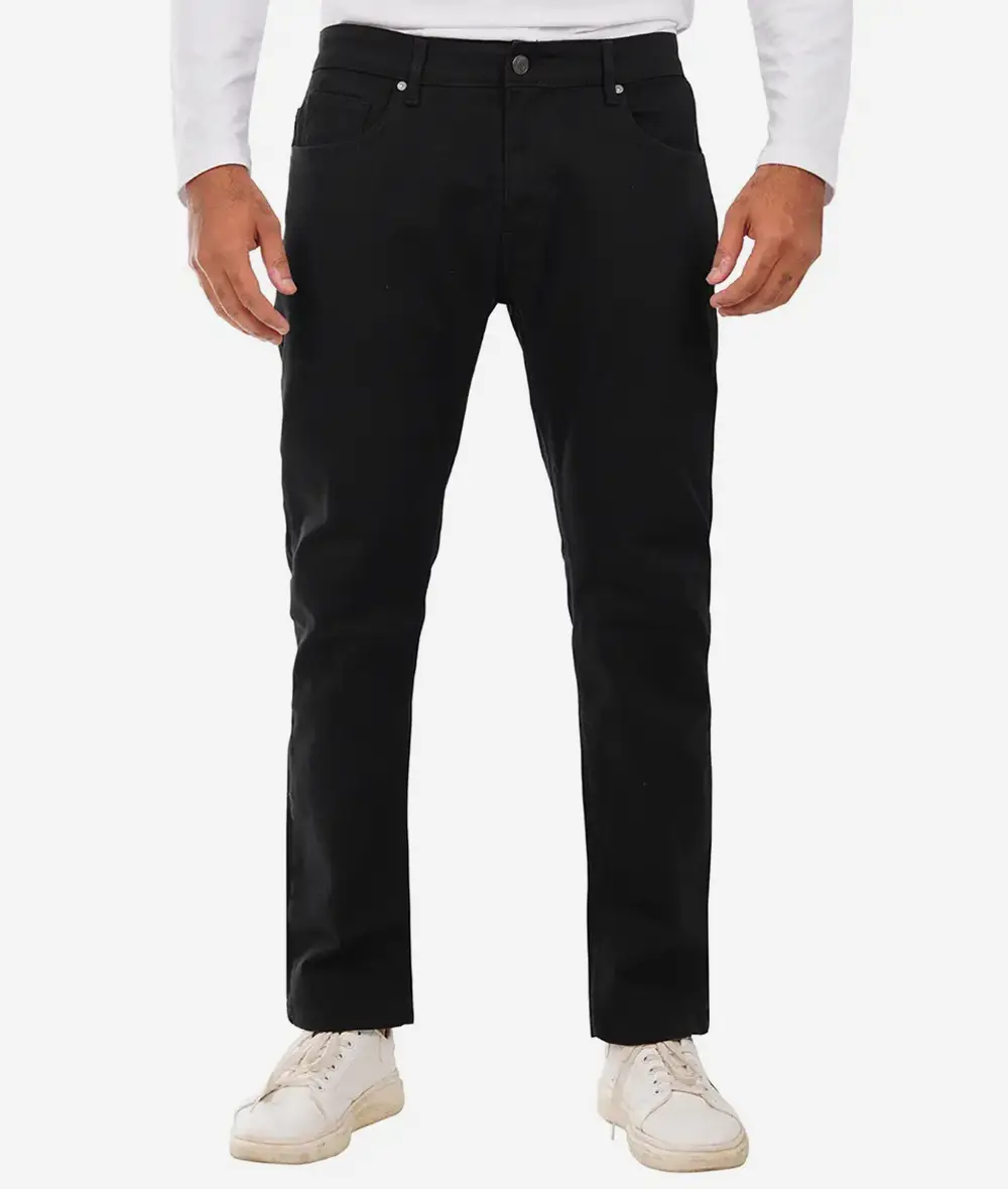 Black Stretch Jeans for Men - Tapered Fit Denim Pant