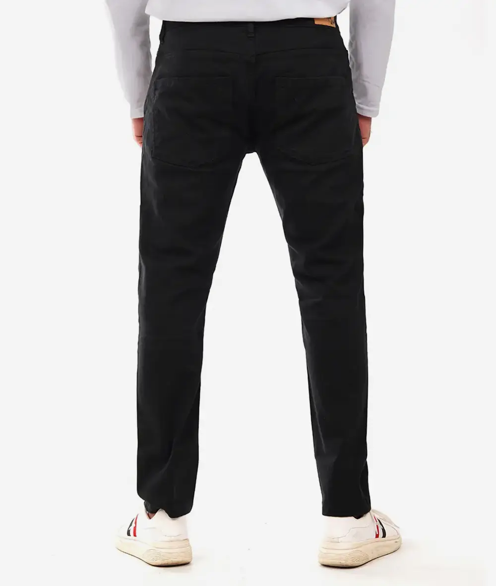 Black Stretch Jeans for Men - Tapered Fit Denim Pant