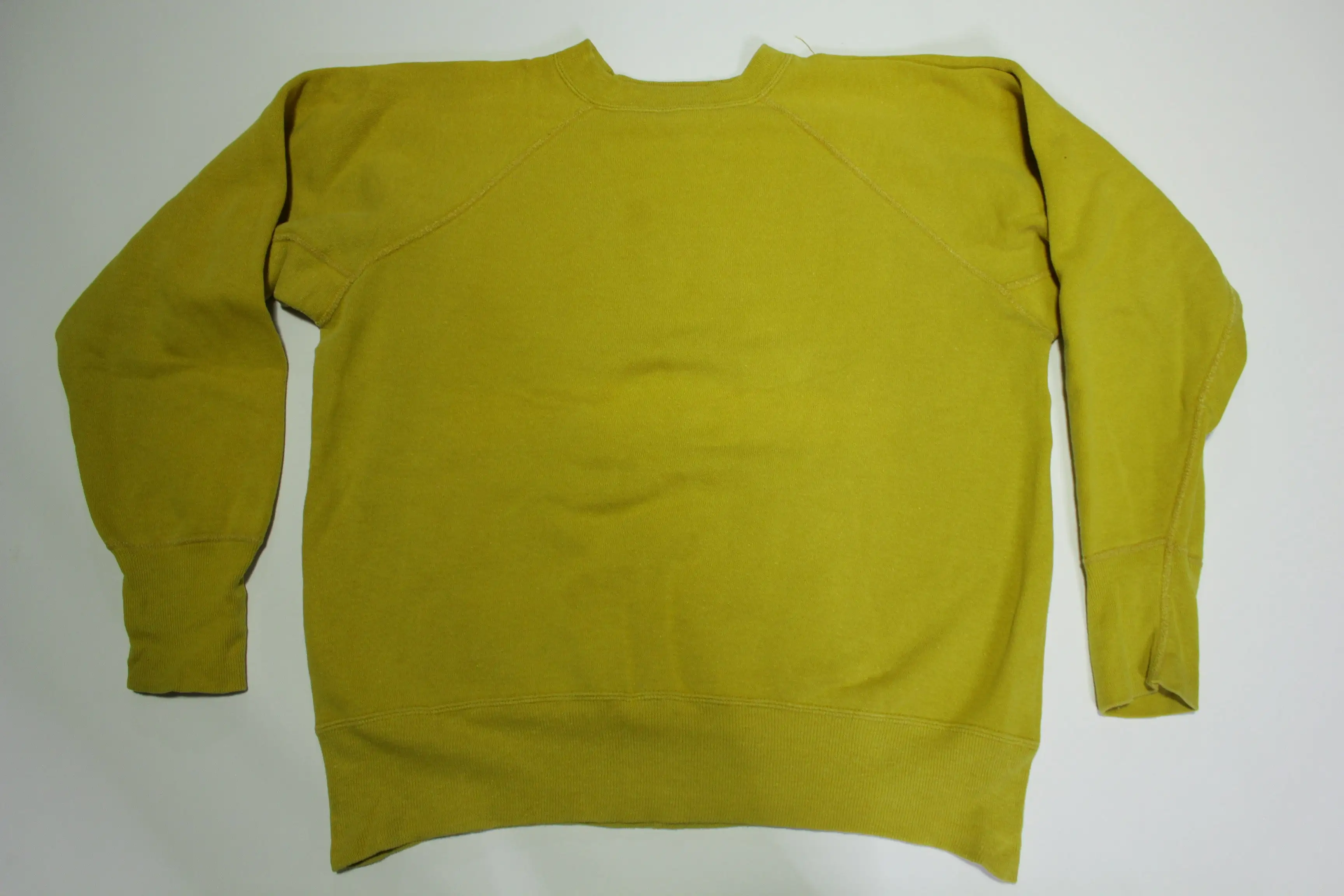 Blank Yellow 60's Vintage Gusset Chain Stitched Crewneck Sweatshirt