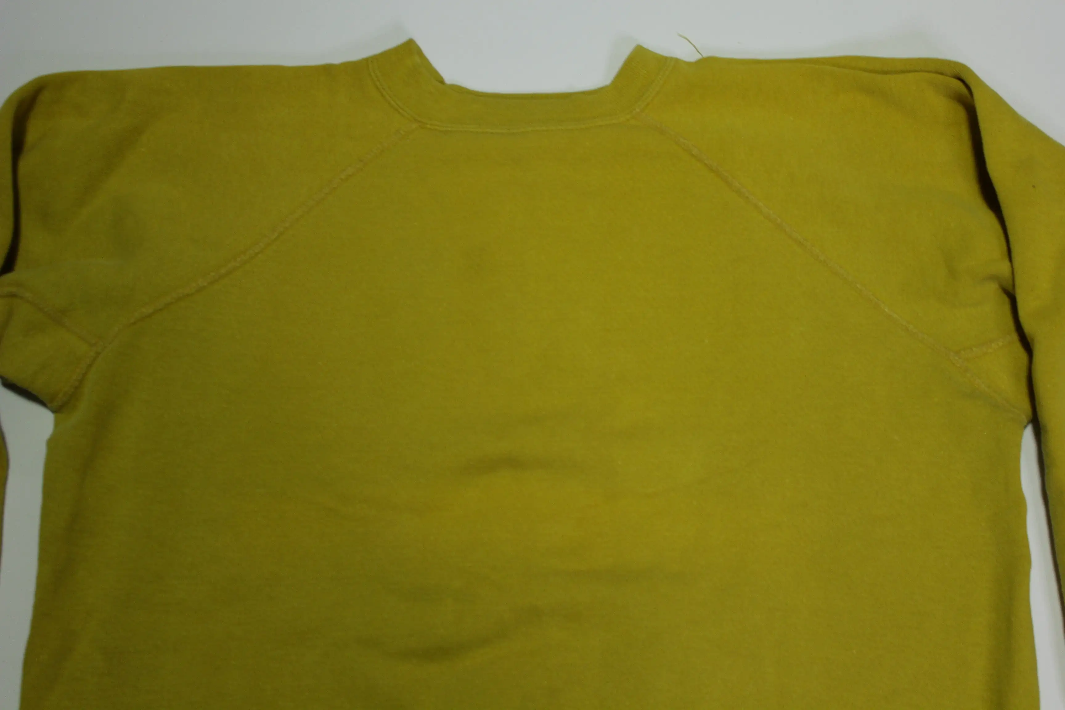 Blank Yellow 60's Vintage Gusset Chain Stitched Crewneck Sweatshirt