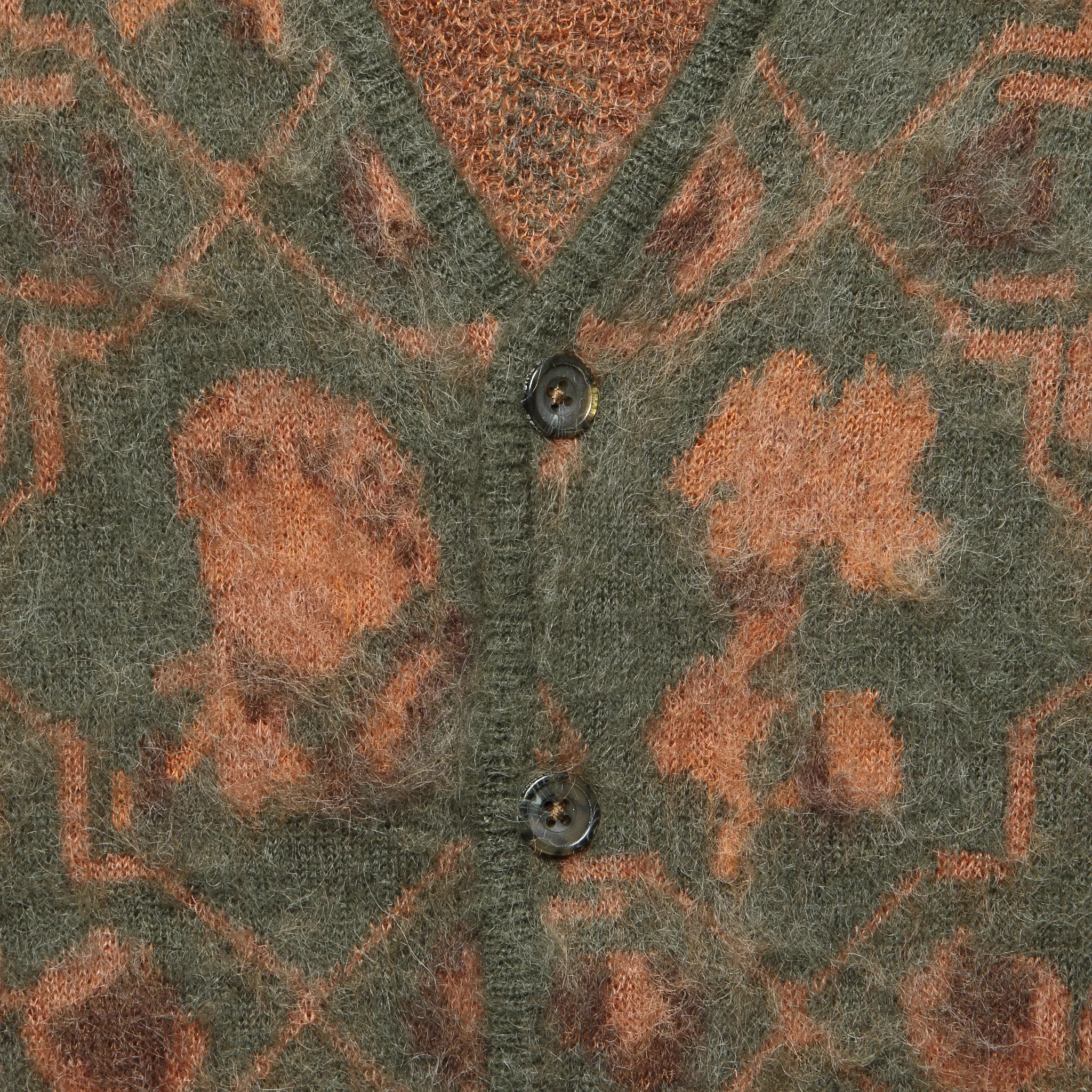 Botanical Pattern Cardigan - Olive