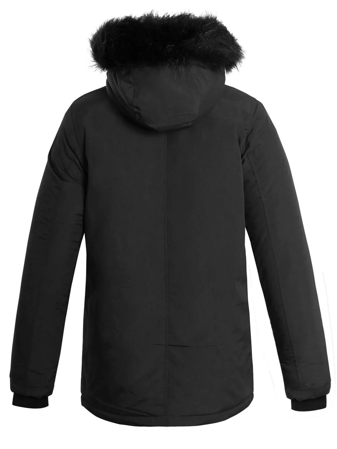 Boys Parka Winter Coat with Faux fur trim, Ages 7 to 13 Years, Black, Khaki