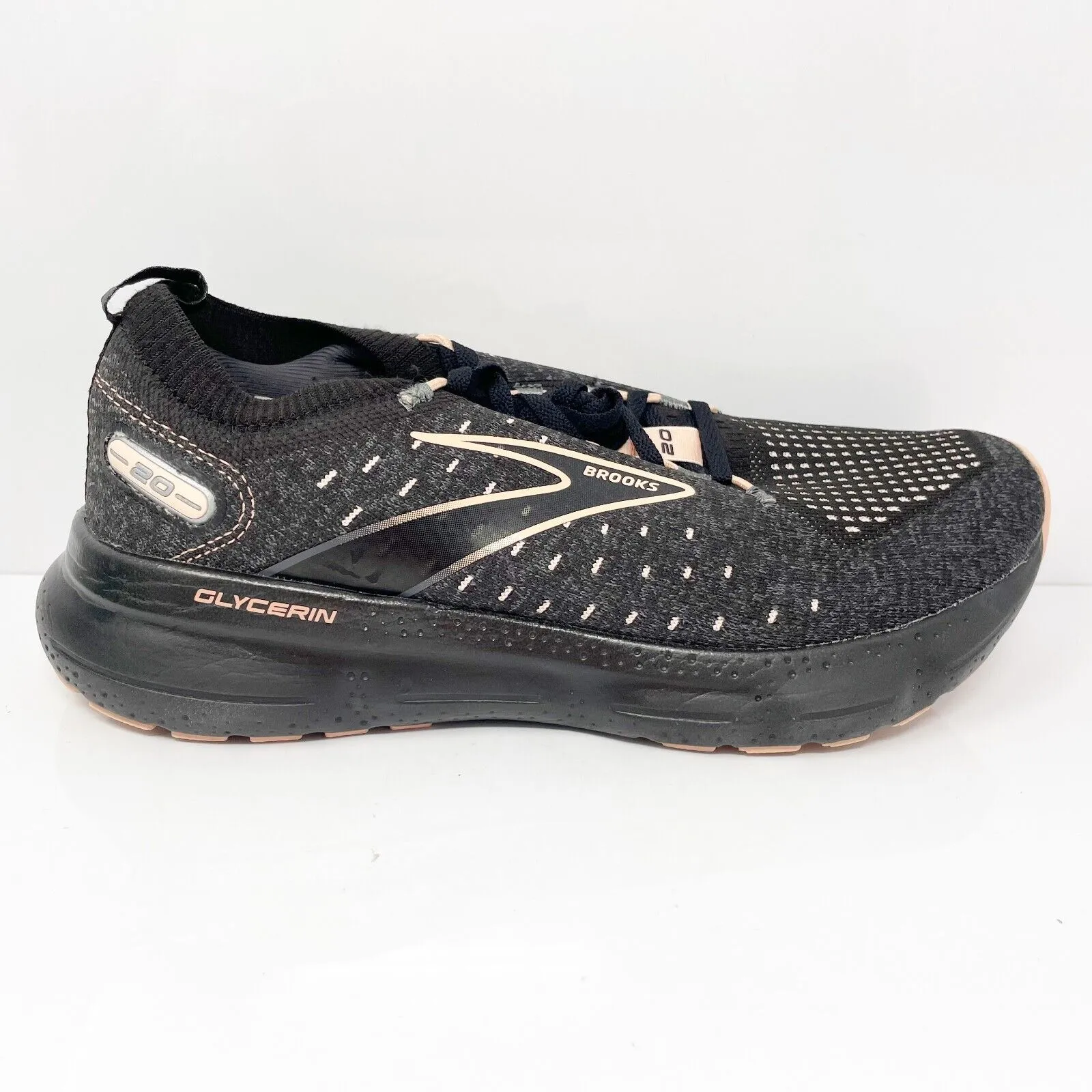 Brooks Womens Glycerin StealthFit 20 1203721B026 Black Running Shoes Sneaker 10B