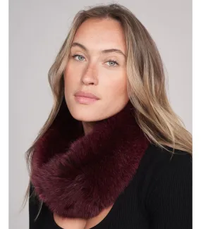 Burgundy Fox Fur Collar: FurHatWorld.com