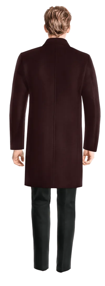 Burgundy Long Double-Breasted Coat