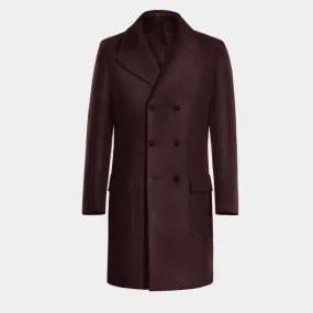 Burgundy Long Double-Breasted Coat