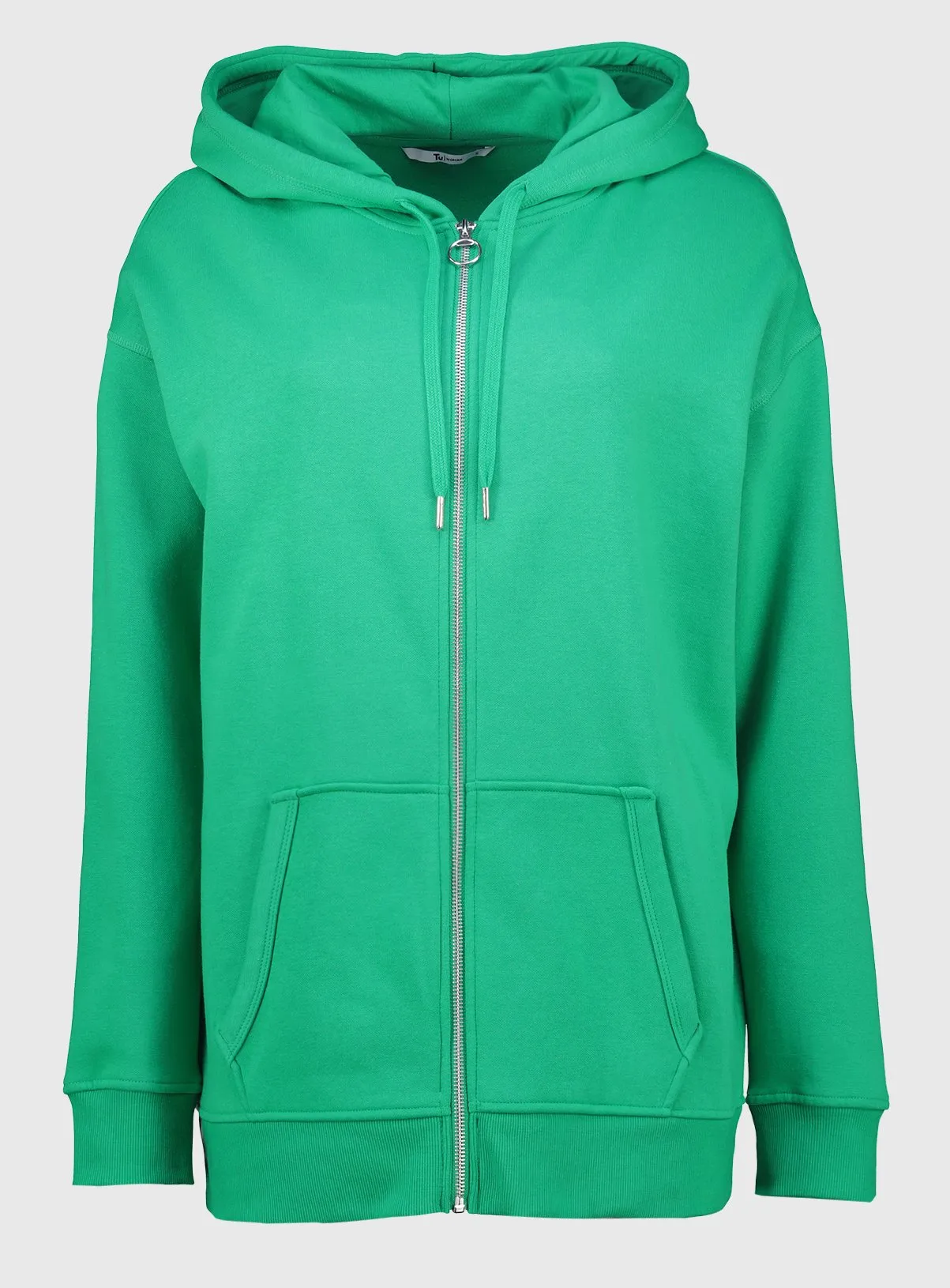 Buy Green Zip-Through Longline Hoodie XL | Hoodies and sweatshirts | Tu