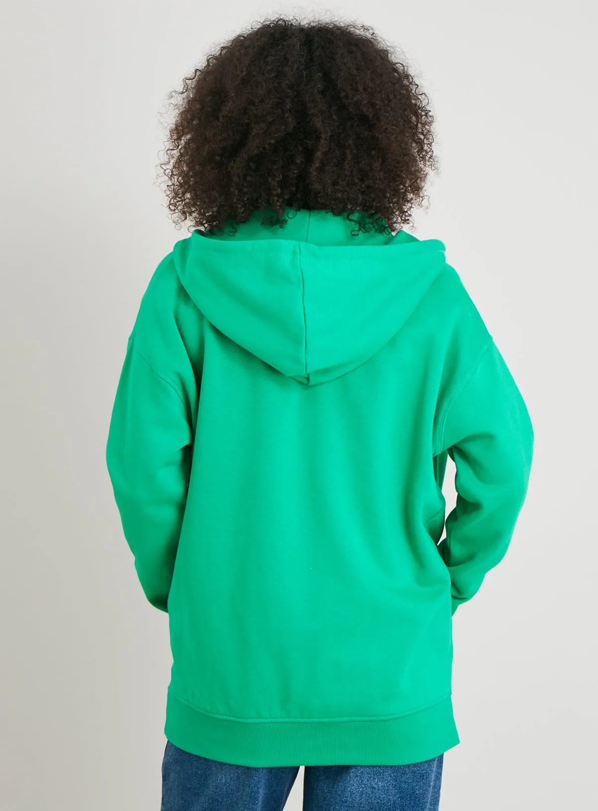 Buy Green Zip-Through Longline Hoodie XL | Hoodies and sweatshirts | Tu