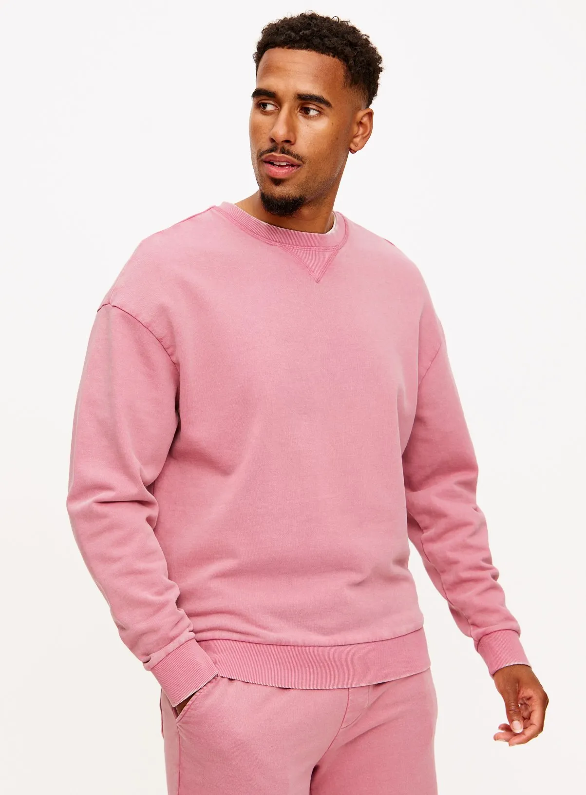 Buy Rose Pink Garment Dye Crew Neck Sweatshirt M | Sweatshirts and hoodies | Tu