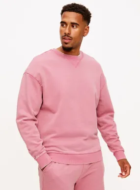 Buy Rose Pink Garment Dye Crew Neck Sweatshirt M | Sweatshirts and hoodies | Tu