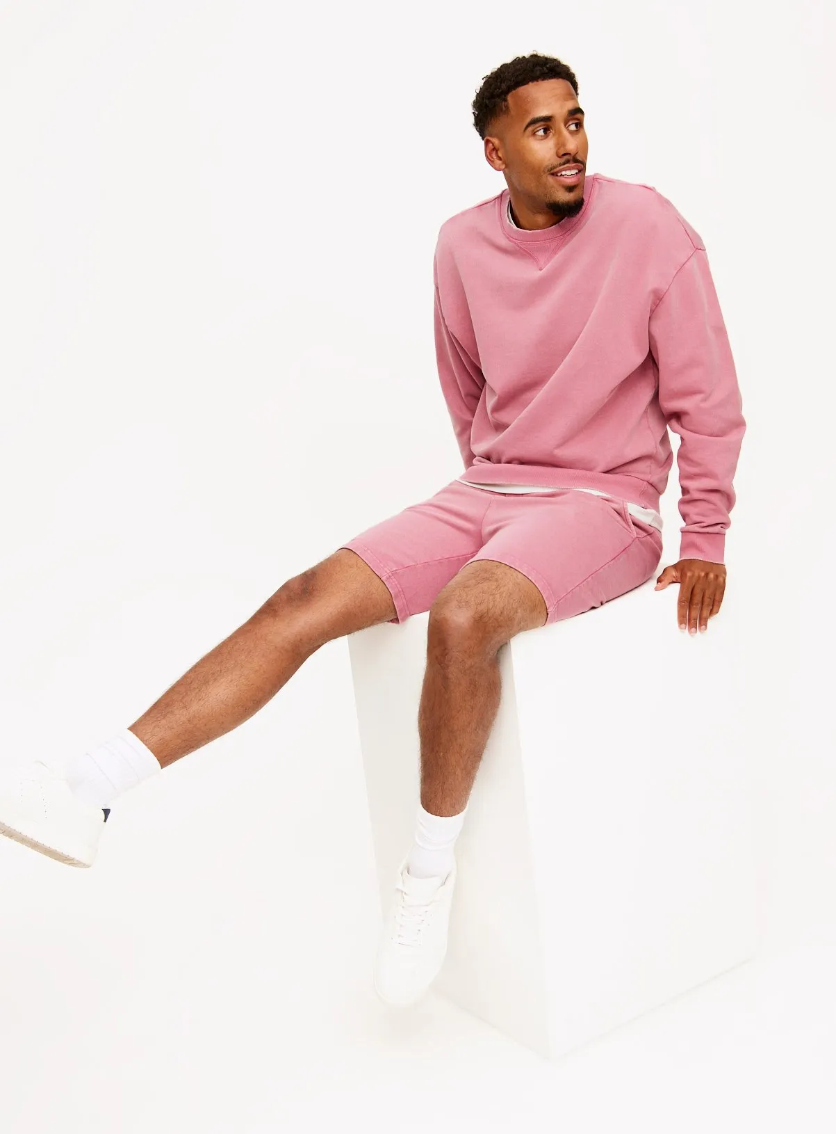 Buy Rose Pink Garment Dye Crew Neck Sweatshirt M | Sweatshirts and hoodies | Tu