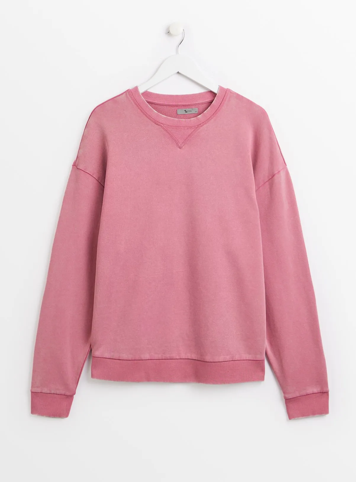 Buy Rose Pink Garment Dye Crew Neck Sweatshirt M | Sweatshirts and hoodies | Tu