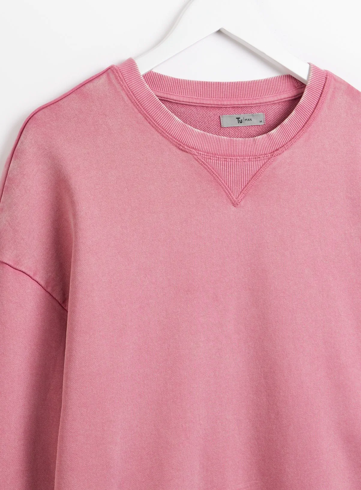 Buy Rose Pink Garment Dye Crew Neck Sweatshirt M | Sweatshirts and hoodies | Tu