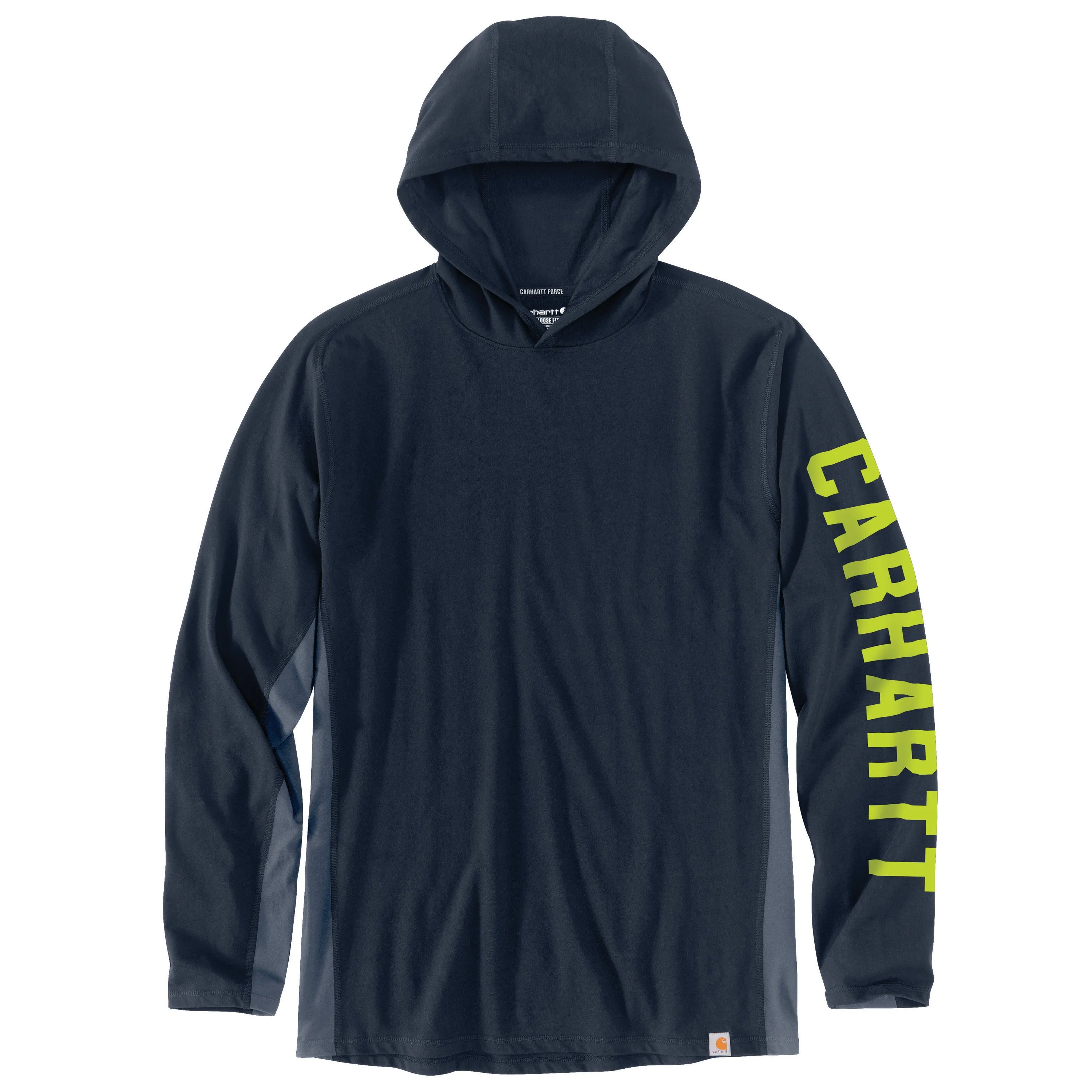 Carhartt Men's Force  Relaxed Fit Logo Hooded Long Sleeve T-Shirt