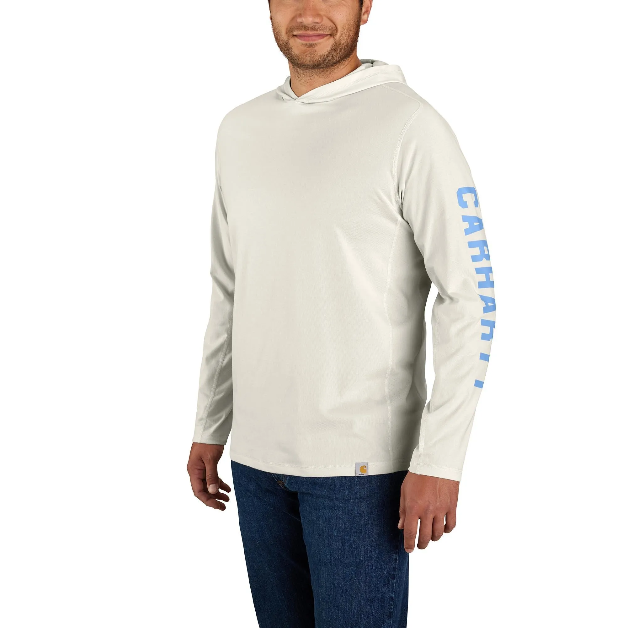 Carhartt Men's Force  Relaxed Fit Logo Hooded Long Sleeve T-Shirt