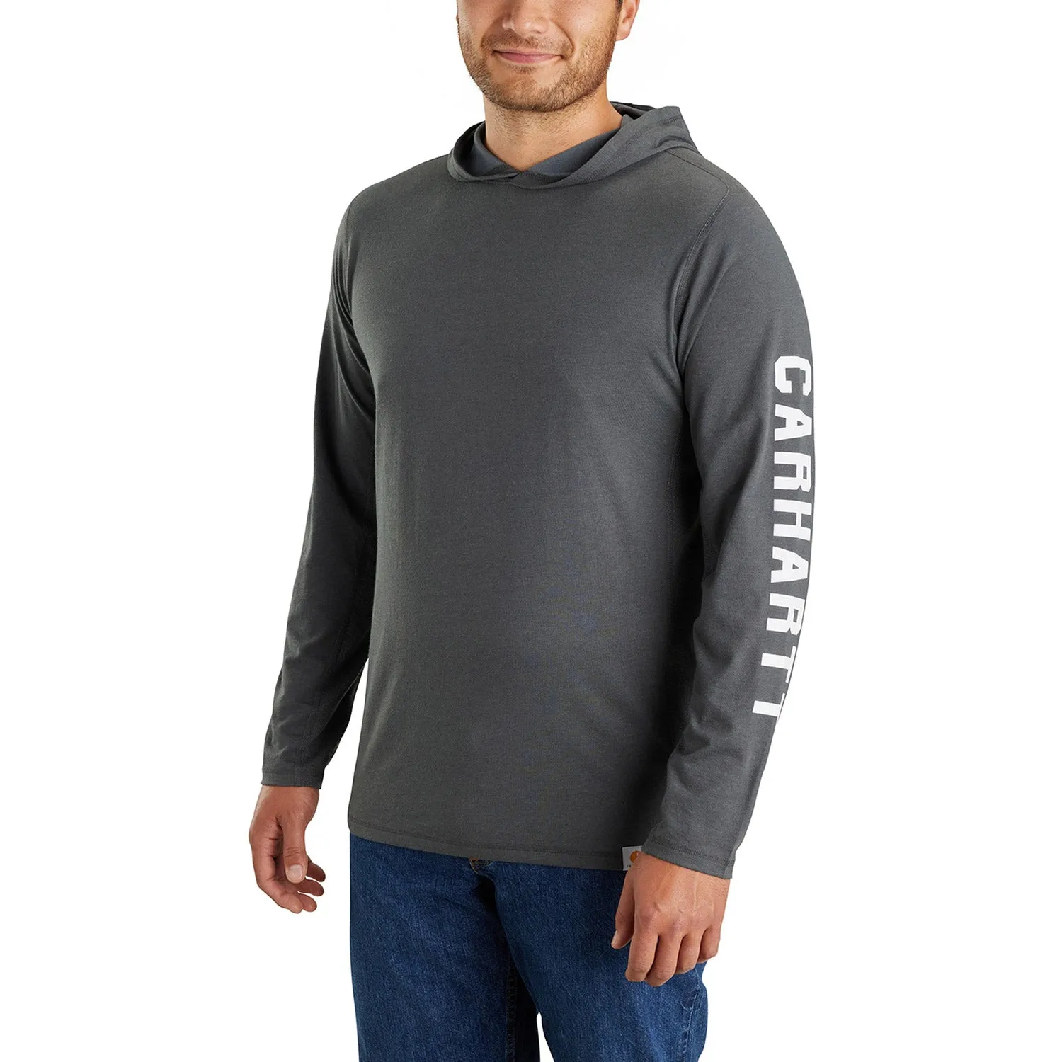 Carhartt Men's Force Relaxed Fit Long Sleeve Logo Graphic Hooded Tee