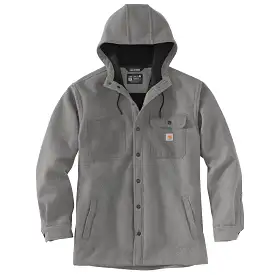 'Carhartt' Men's Rain Defender Heavyweight Hooded Shirt Jac - Black Heather