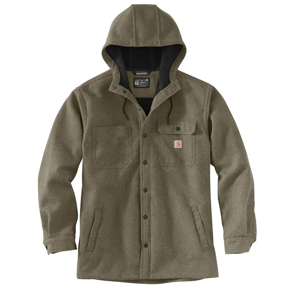 'Carhartt' Men's Rain Defender Heavyweight Hooded Shirt Jac - Moss