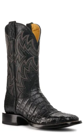 Cavender's Men's Black Caiman Tail Wide Square Toe Exotic Cowboy Boot