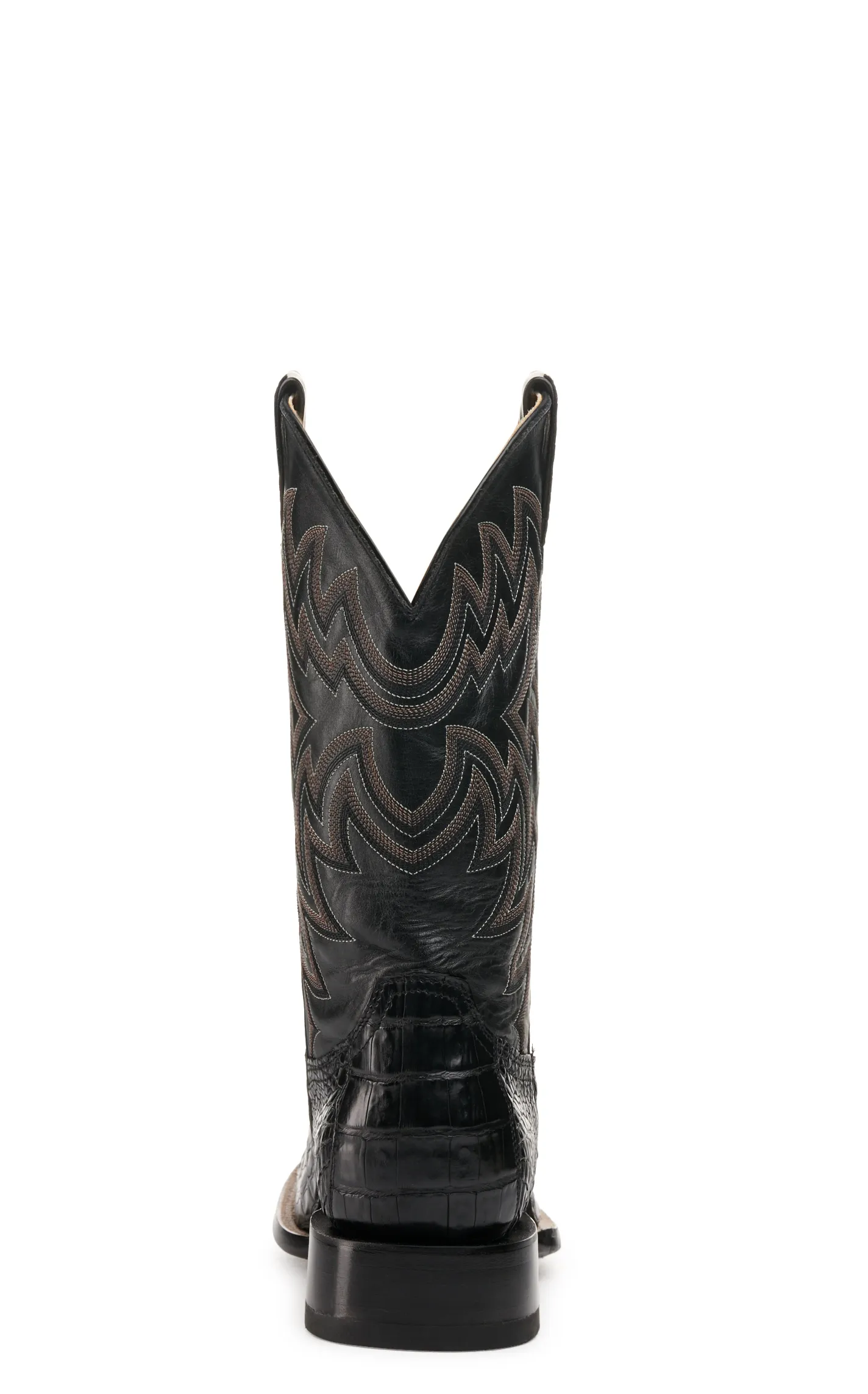 Cavender's Men's Black Caiman Tail Wide Square Toe Exotic Cowboy Boot