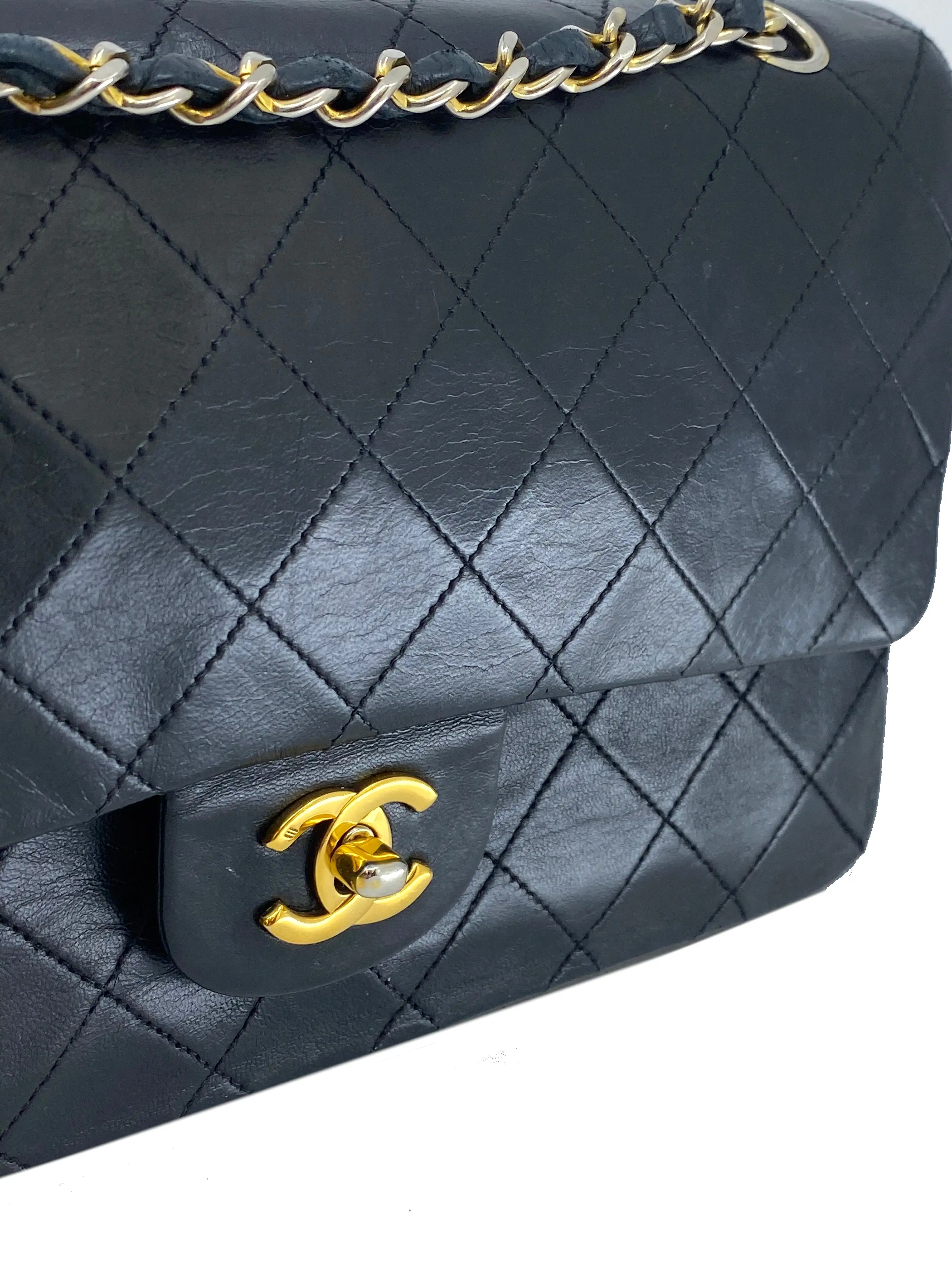 Chanel Vintage Quilted Lambskin Medium Classic Double Flap Bag