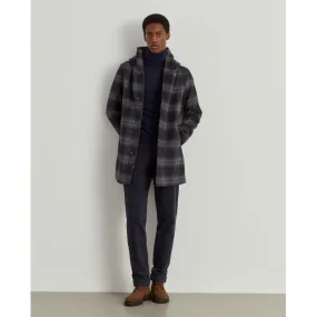 Checkered coat with hood