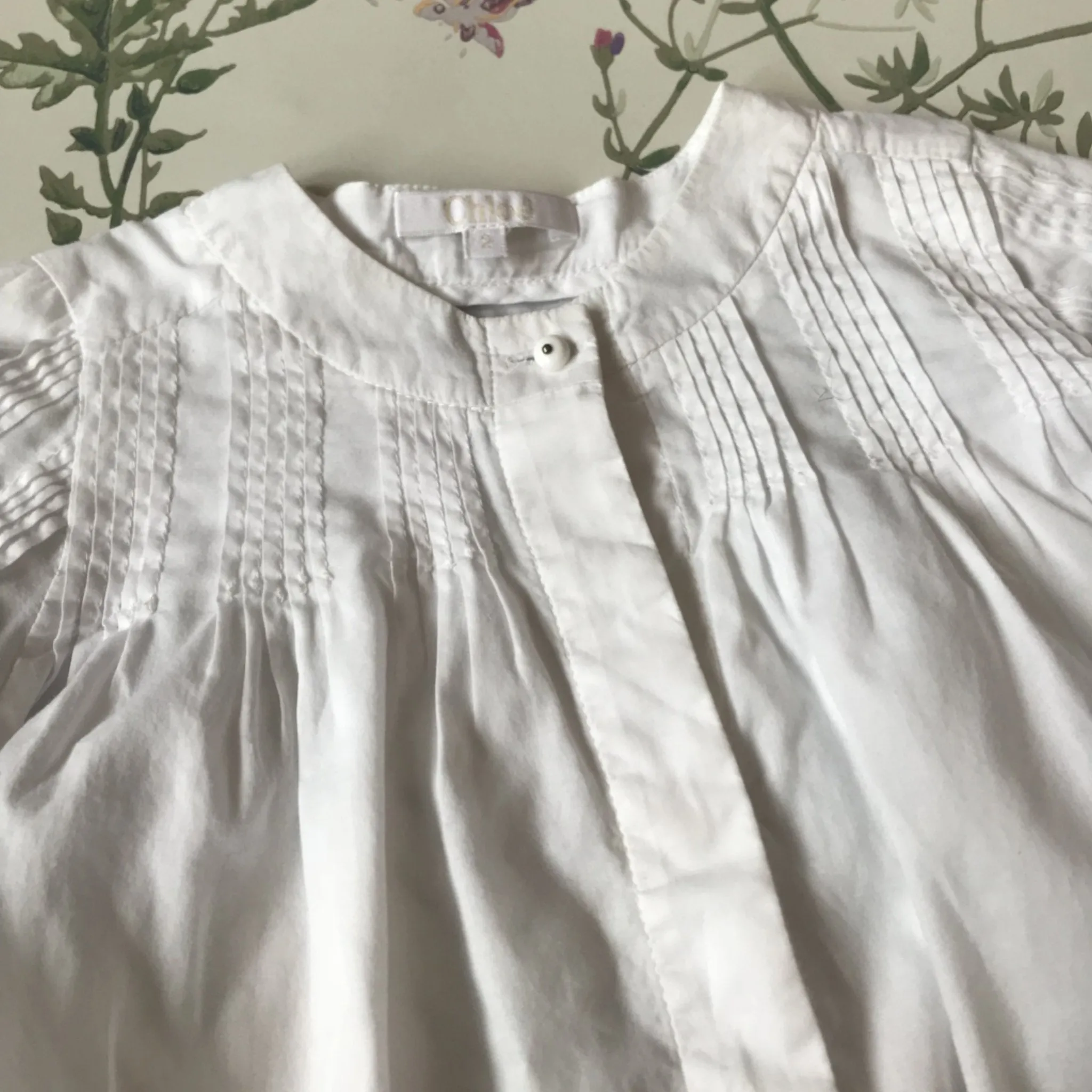 Chloé White Cotton Blouse With Pintuck Detailing: 2 Years