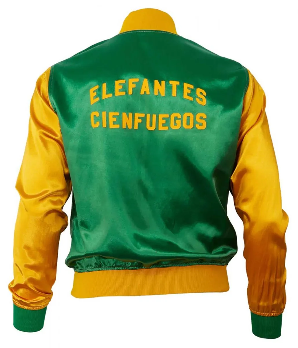 Color Block Cienfuegos Elefantes Yellow and Green Satin Jacket