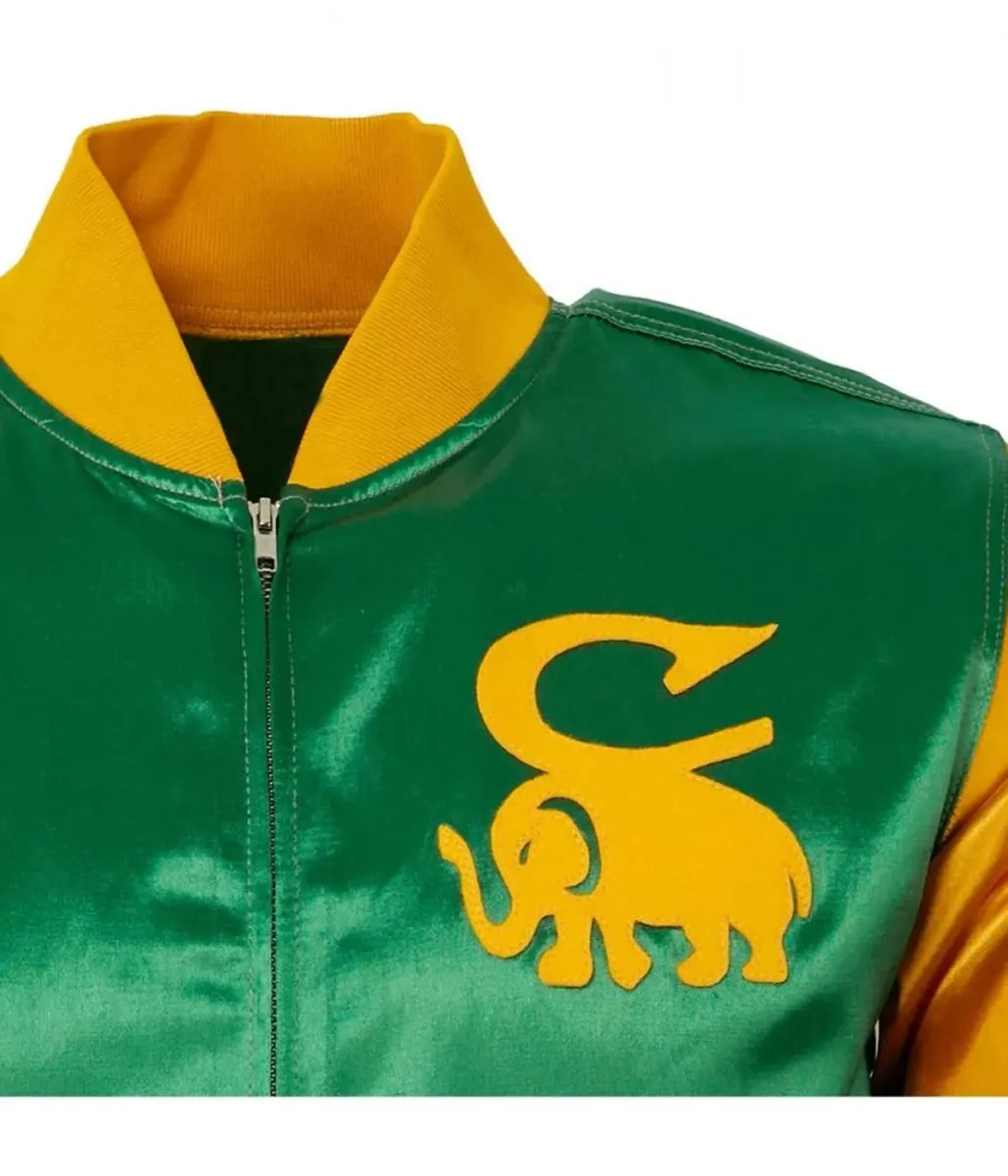 Color Block Cienfuegos Elefantes Yellow and Green Satin Jacket