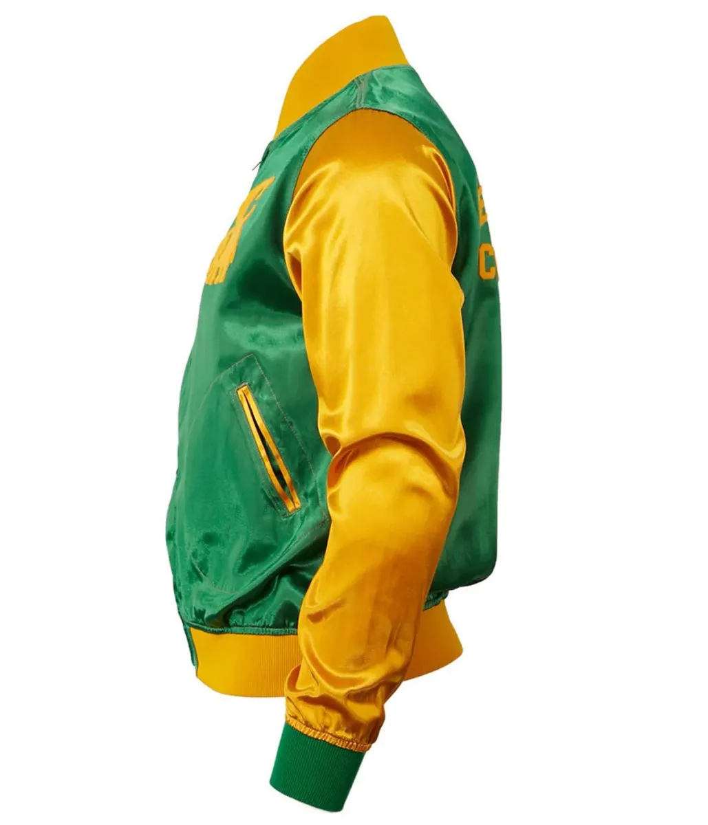 Color Block Cienfuegos Elefantes Yellow and Green Satin Jacket