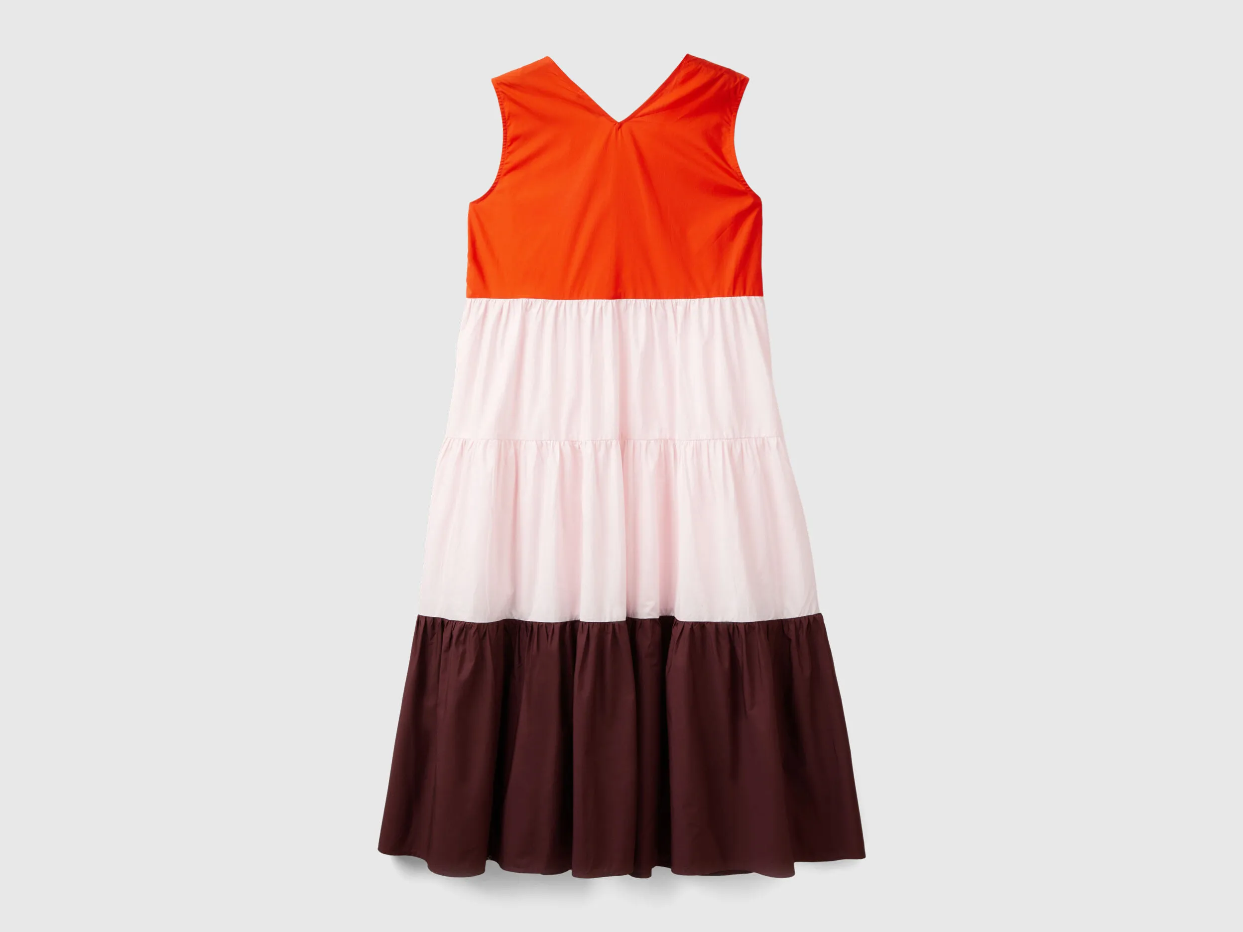 Color block dress with flounces - Multi-color | Benetton