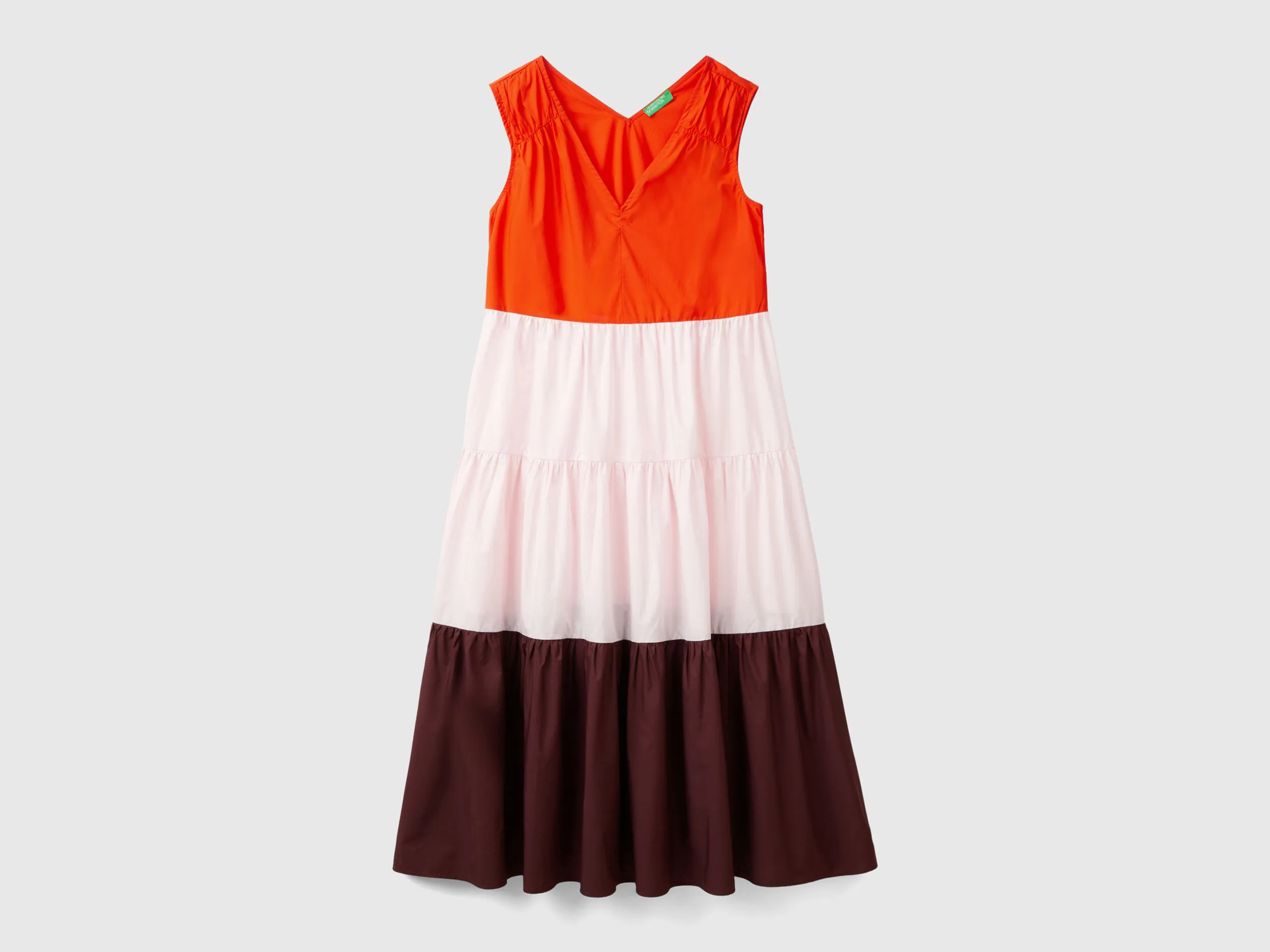 Color block dress with flounces - Multi-color | Benetton