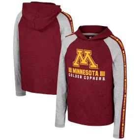 Colosseum Minnesota Golden Gophers Youth Maroon Ned Raglan Long Sleeve Hooded T-Shirt