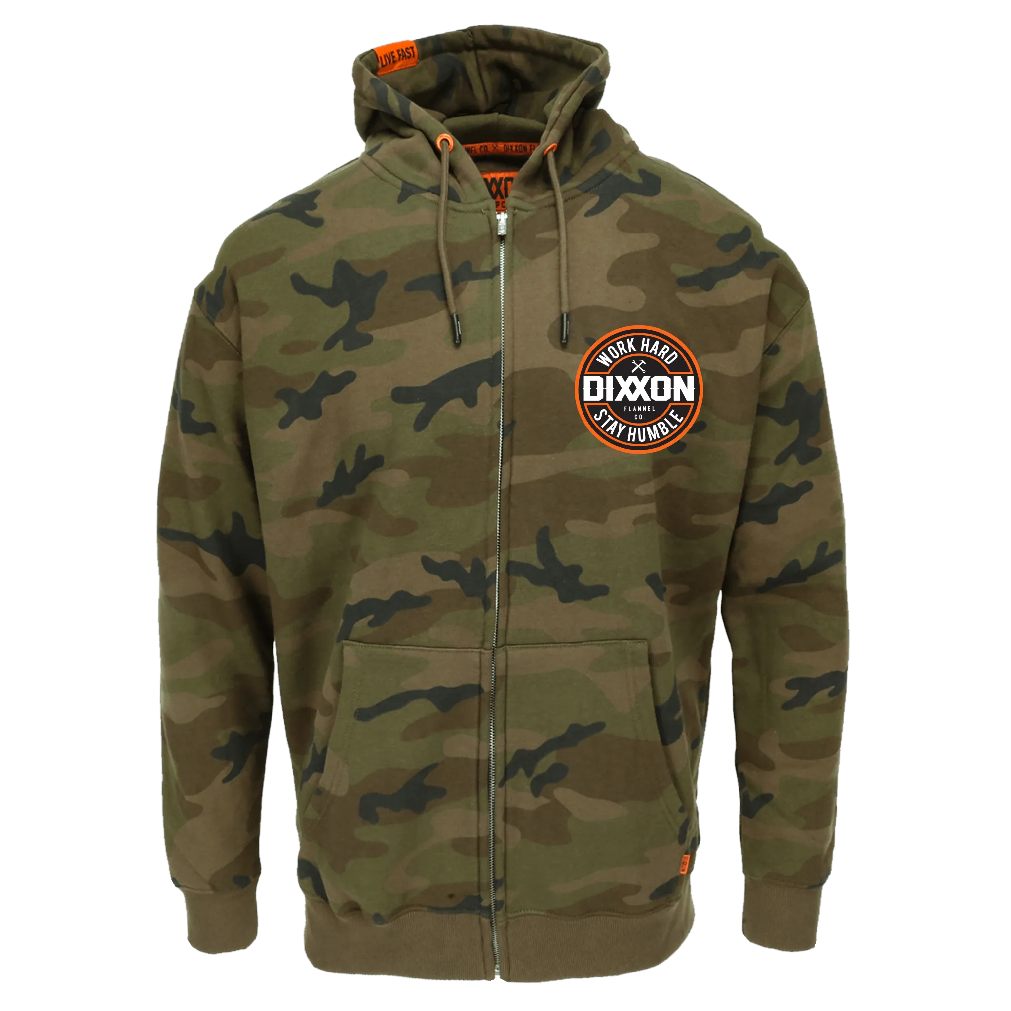 Corpo Zip Hood - Orange & Camo