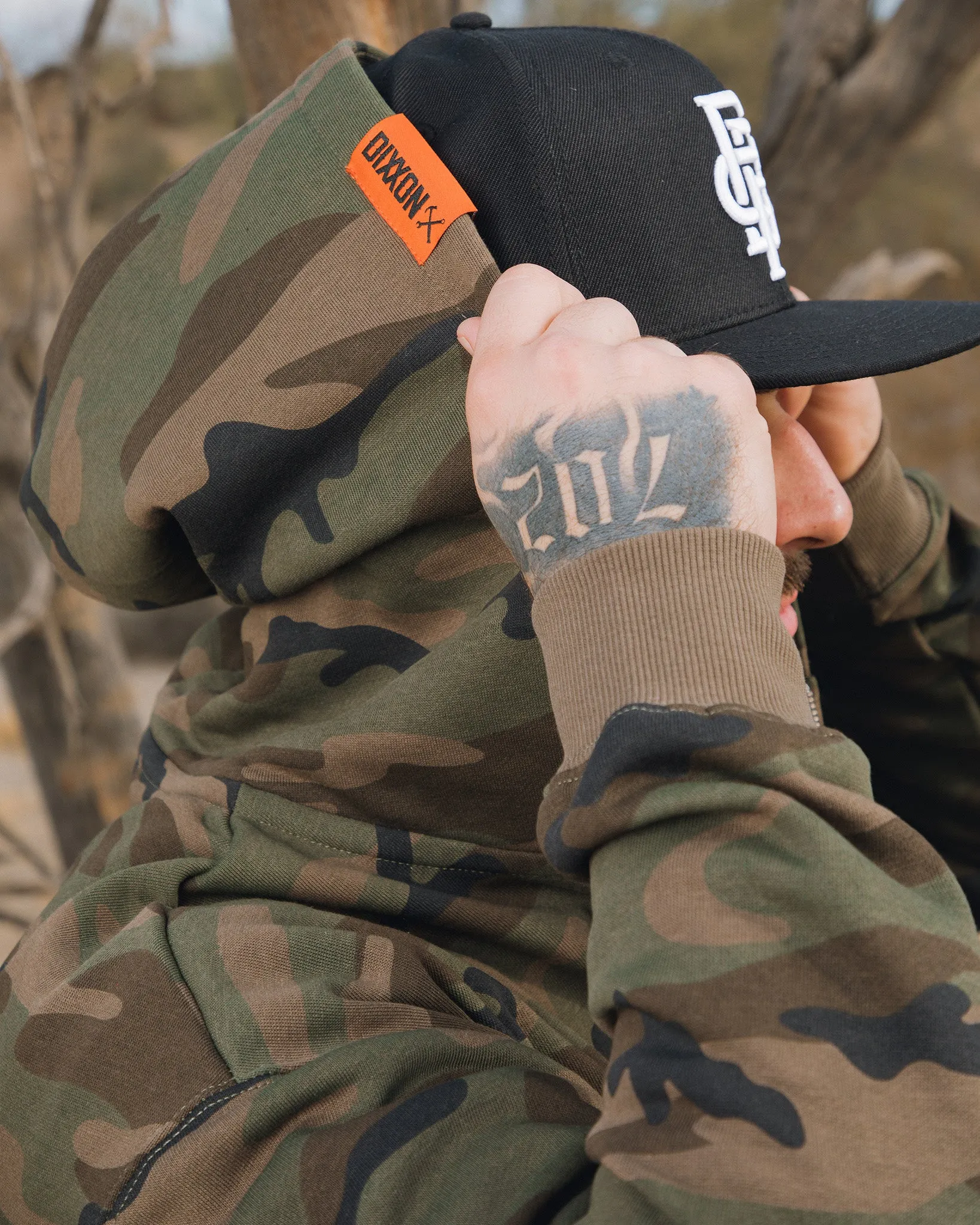 Corpo Zip Hood - Orange & Camo