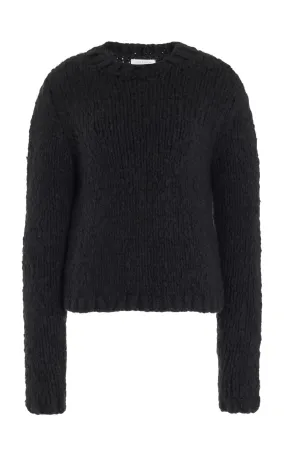 Dalton Knit Sweater in Black Welfat Cashmere