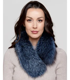 Denim Fox Fur Collar: FurHatWorld.com